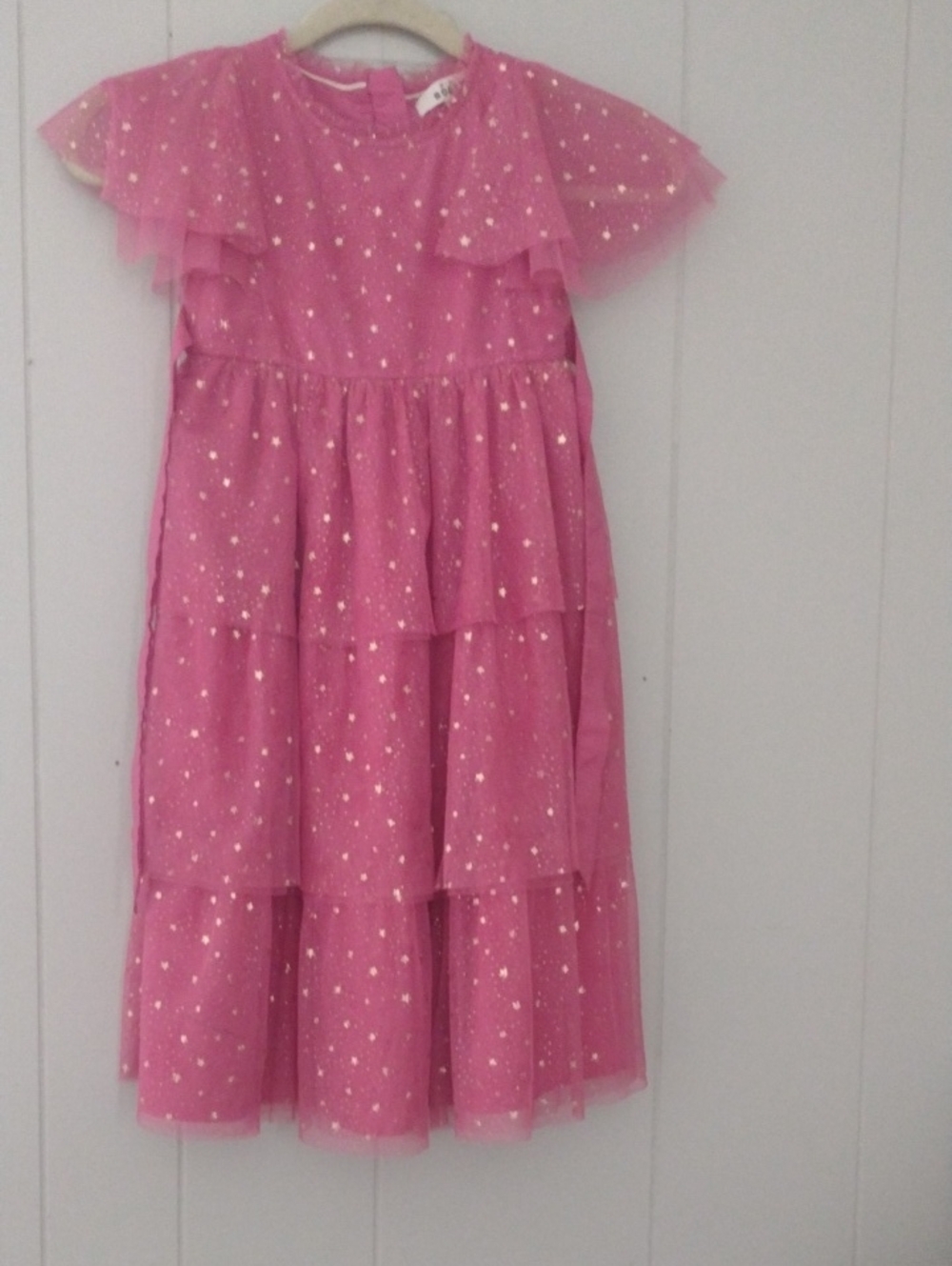 Boden Pink Girl's Dress with Glitter Detail